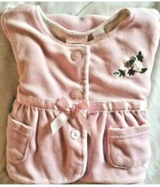 Baby Headquarters Girls 6-9M Pink Lightweight Velour Jacket