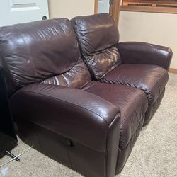 Leather Reclining Sofa