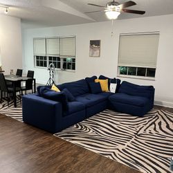 Cloudine Modular Sectional Sofa - Navy Blue, Ultra Cozy & Modern 