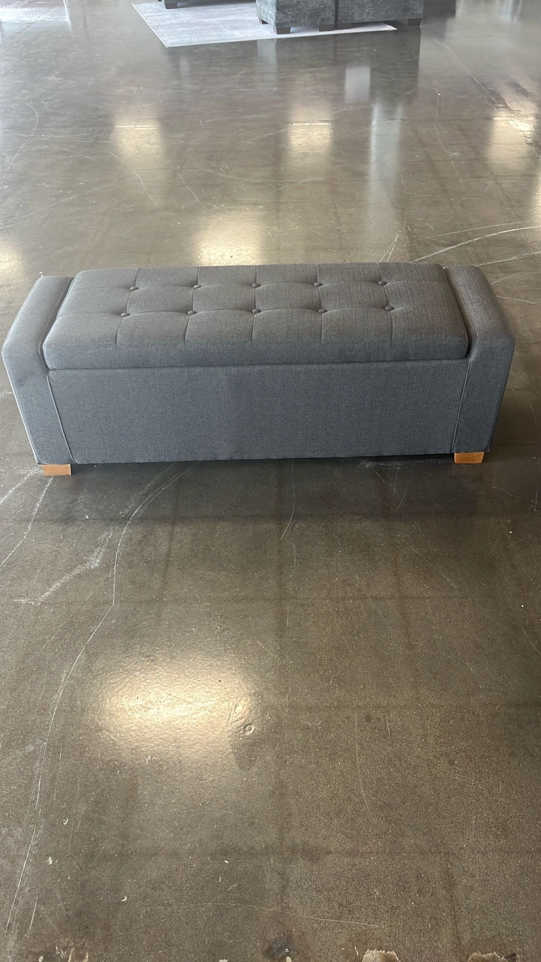 gray ottoman (Storage Bench)