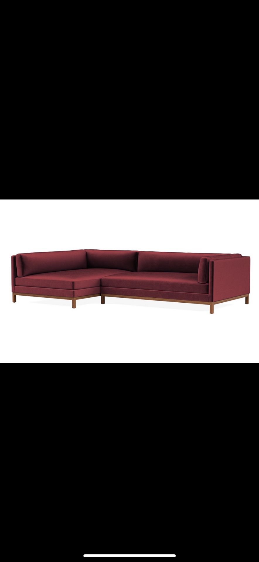 Custom Made Burgundy Jasper Chaise Sectional – $750 (Good Condition)