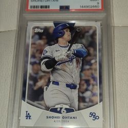 Shohei Ohtani 2024 Topps Baseball 50/50 Card # 11 PSA Mint 9