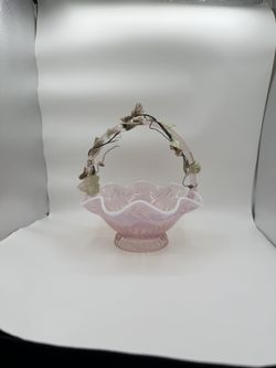 Rare Glass Decorative Basket