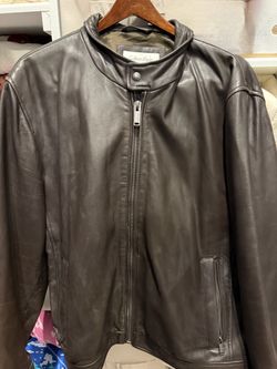 Calvin Klein Leather Jacket Men XL