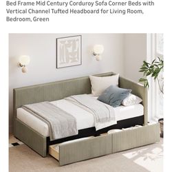 Corduroy Green twin Daybed