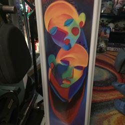 Colorful Abstract Faces Framed Art – “Comfort” by La Trelle Du Bose