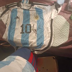 Argentina Messi Signed Jersey 