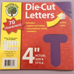 Teaching Tree Purple 4 Inch Die Cut Letters New