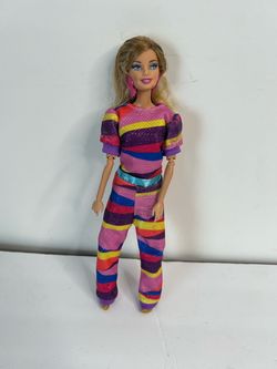 Barbie Doll with Colorful Striped Outfit