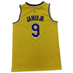 Los Angeles Lakers #9 Bronny James Jersey Yellow M-XL Size 