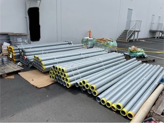 New 4”x10’ conduit, clamps, corner bends. All threaded eaton. Over ordered for solar job