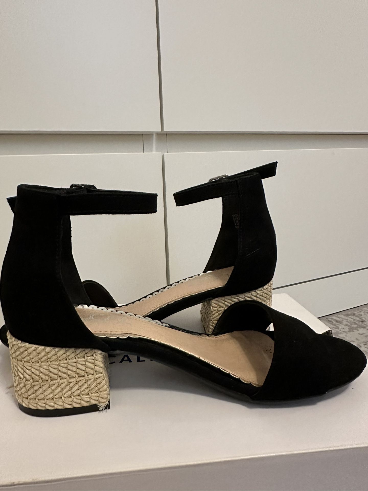 Black Suede Block Heel 