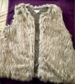 Merona Gray fur vest