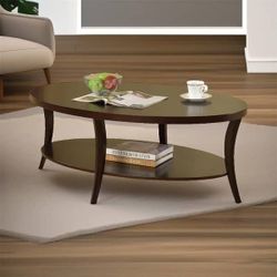 NEW Espresso 48 In Roundhill Furniture Perth Rubberwood Wood veneer Casual Coffee Table