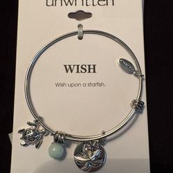 New Unwritten Wish Upon a Starfish Stainless Steel Adjustable Bracelet w/Tag