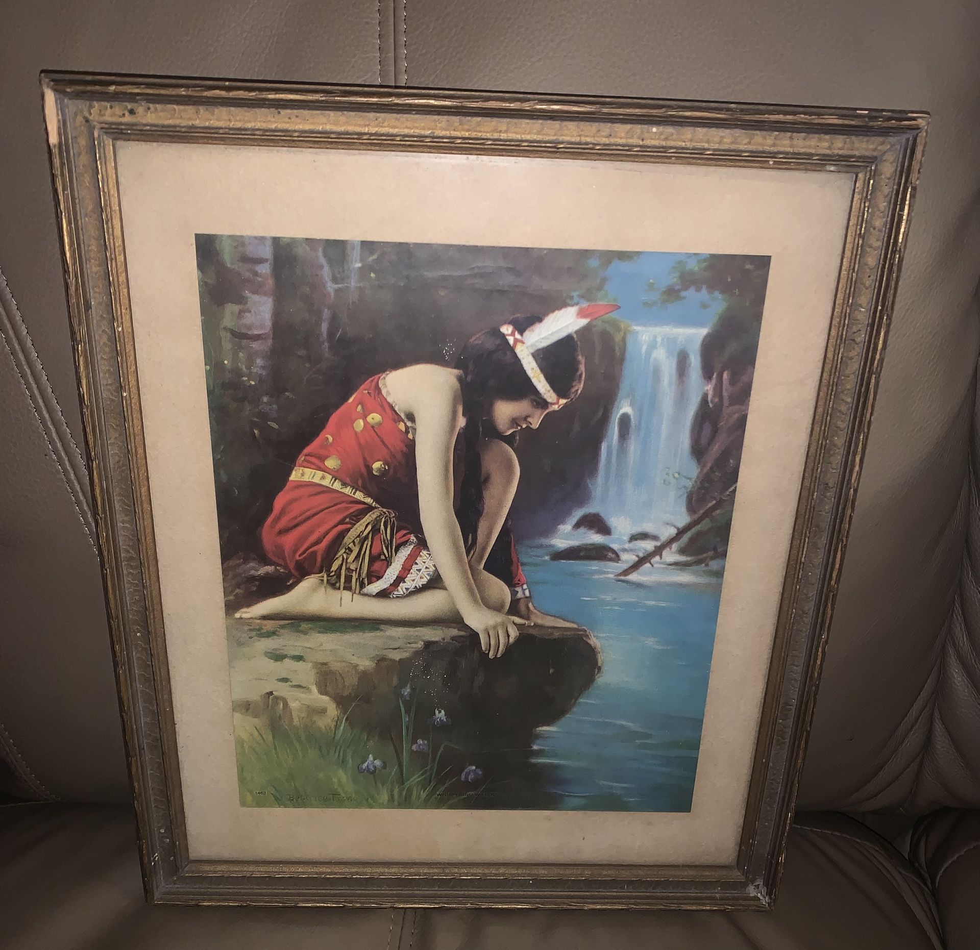Vintage Framed Print - “Whispering Waters” By Beatrice T. #1463 