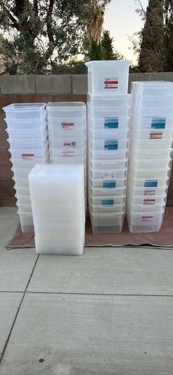 Staples Clear Plastic Storage Bins with Lids – Bulk Lot