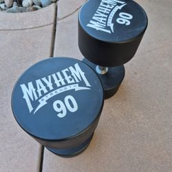 Mayhem Strength 90lb Dumbbells Weights