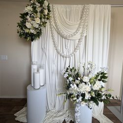 Bride to be All white backdrop