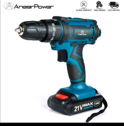 Cordless Impact Drill Home 21V Electric Screwdriver 2 Speed Mini 1500 Mah 18650