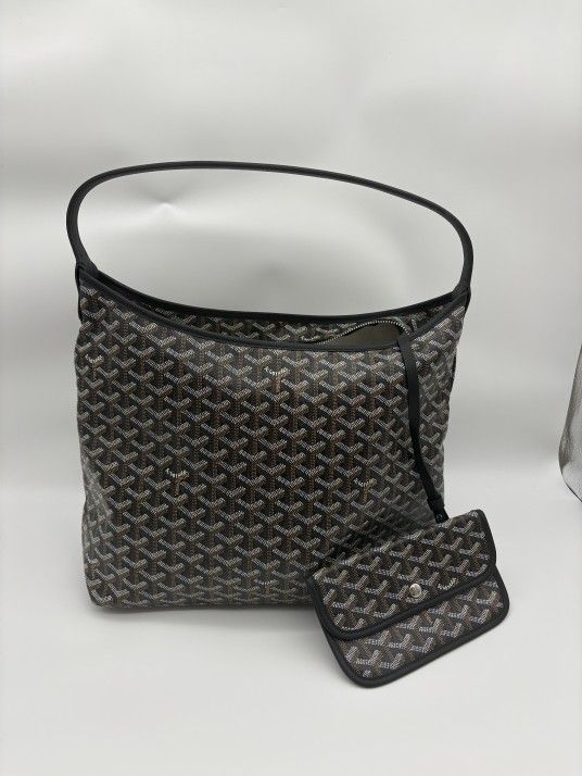 Goyard Boheme Hobo PM Shoulder Bag Pouch Black Purse