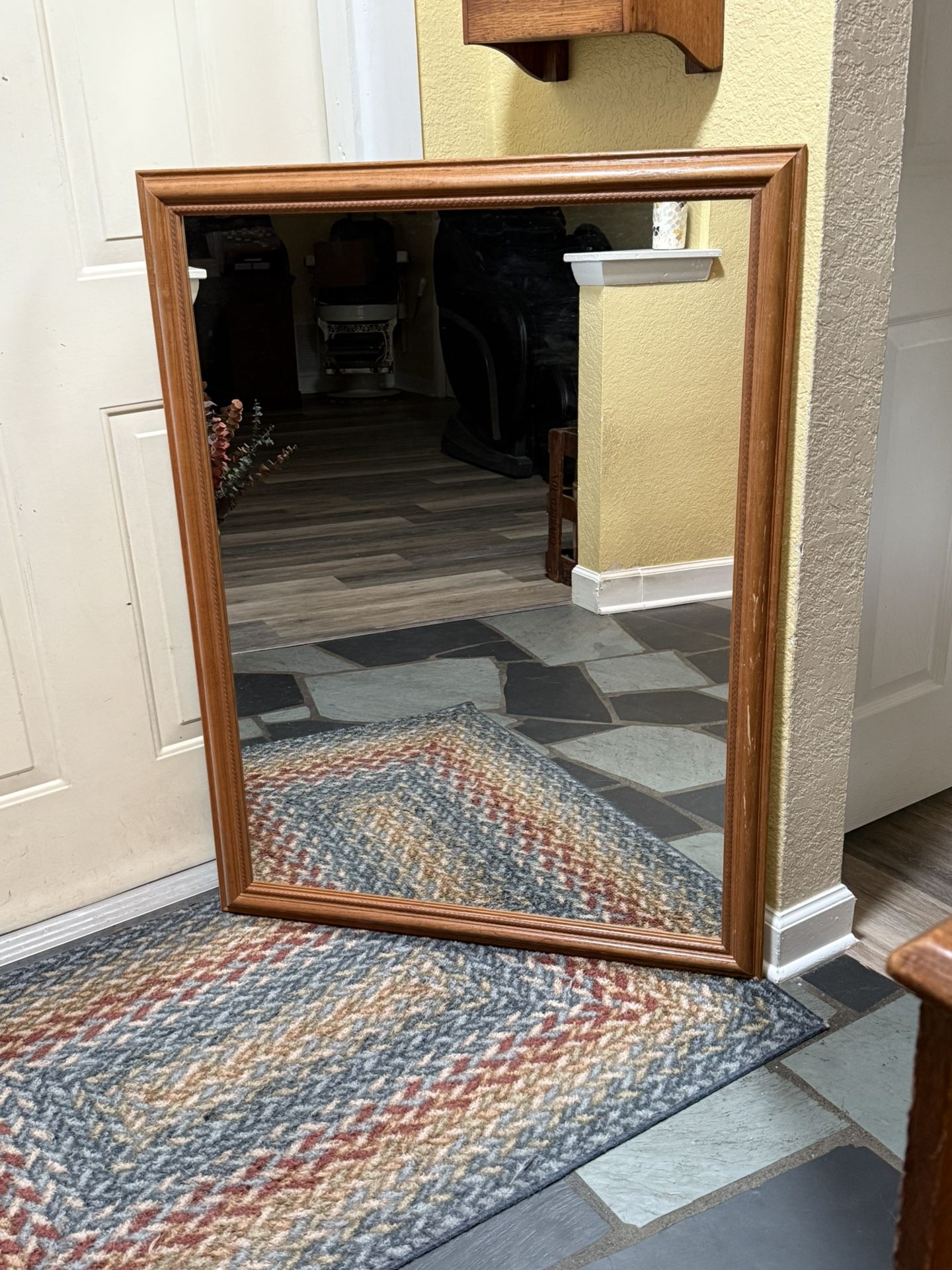 Solid Oak Wall Mirror 32x42