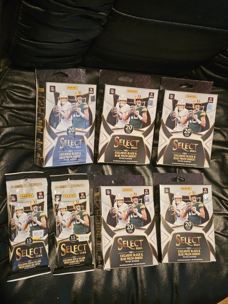 2024 Select Football Cards! 5x Hanger Box & 2x Value Fat Packs! Sealed! Find Autographs $120 For All