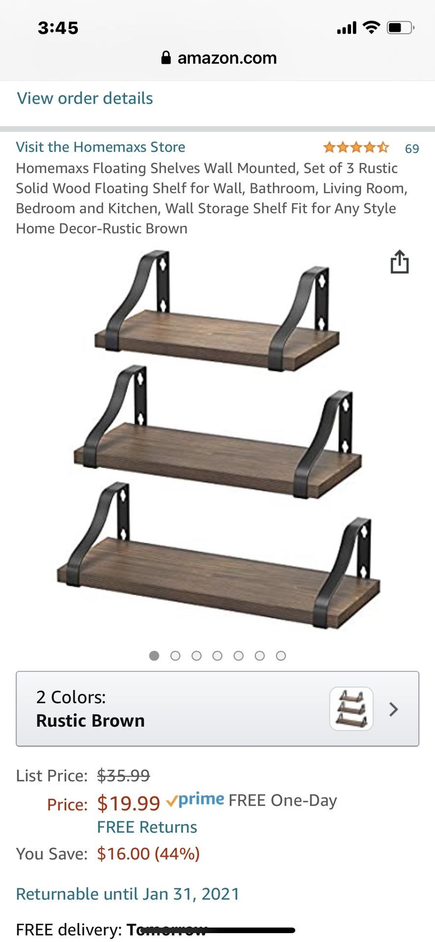 Floating shelves set of 3