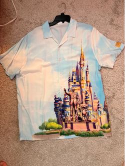 Walt Disney World Castle Button-Up Shirt – Walt & Mickey – Size Large