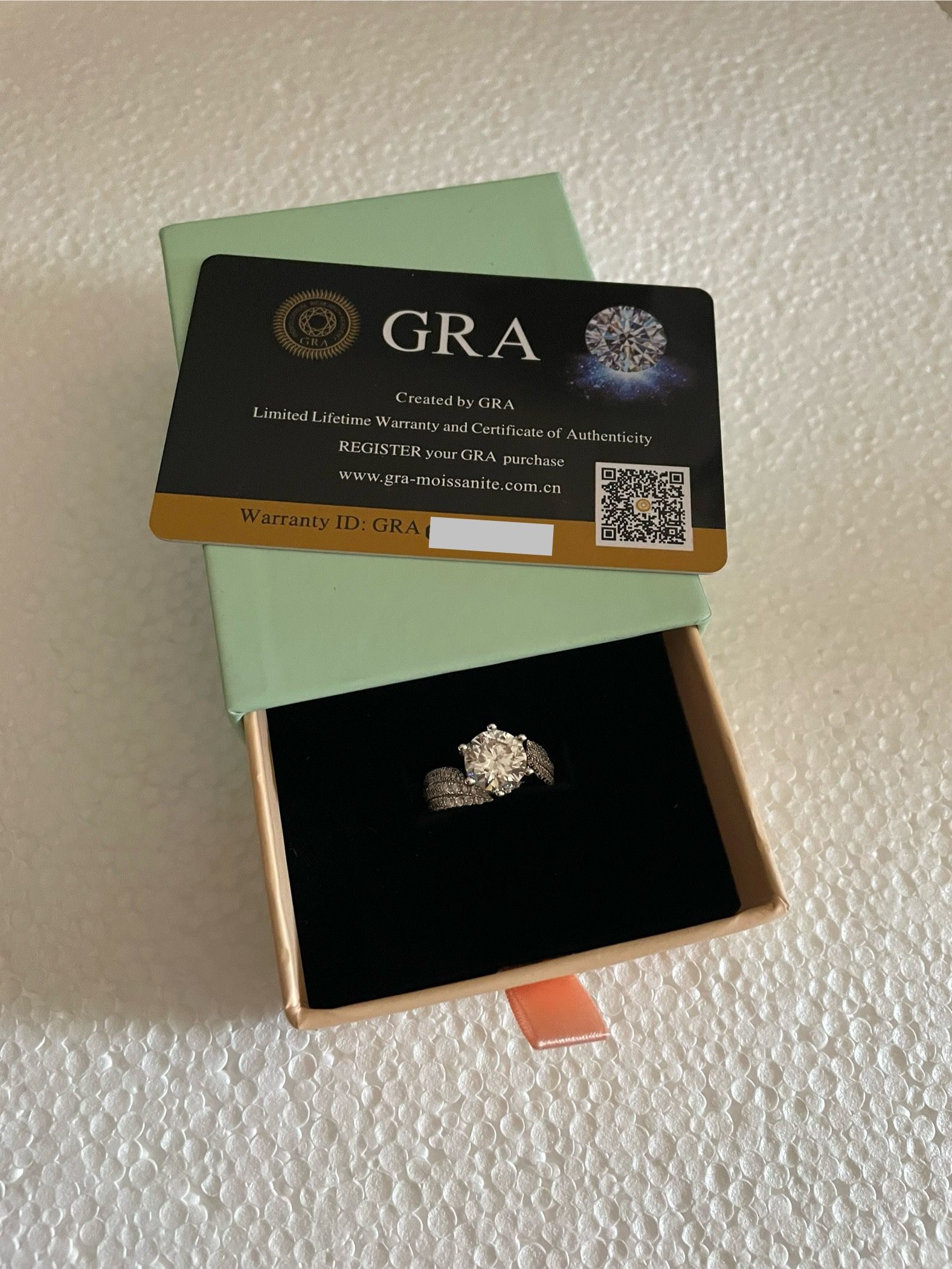 5CT Moissanite Ring for Women - 925 Sterling Silver Moissanite 5 Carat Size 7
