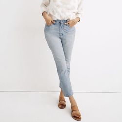 MADEWELL Fitzgerald Light Wash High Rise Petite The Curvy Perfect Vintage Jean