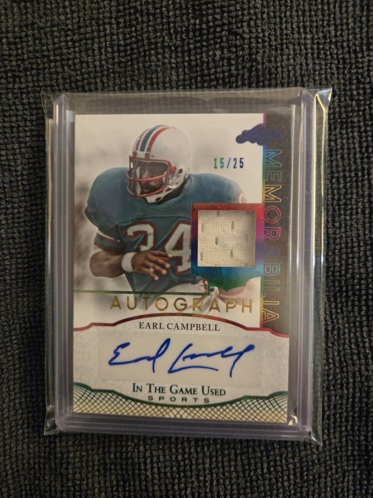 Leaf In The Game Used***Earl Campbell Auto***