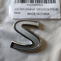 INFINITI S LETTER FOR Q50,Q60,Q70,Q80 $15