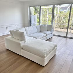 New White Sectional Cloud Couch Sofa
