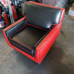 Vintage Custom Vinyl Couch With Matching Chair