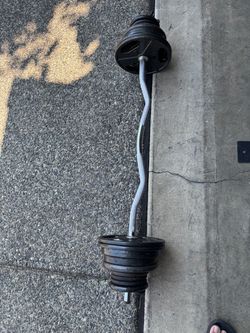 EZ CURL BAR WITH 75bls weights