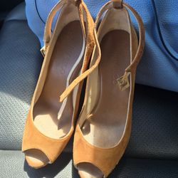 Jimmy Choo ⭐Wedge Brown Tan Women Shoes 35.5 Size US 5