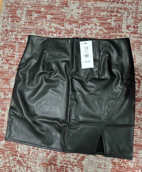 Akira Black Leather Skirt