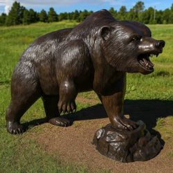 Large Grizzly Bear on Rock – Aluminum Ranch & Indoor/Outdoor Décor