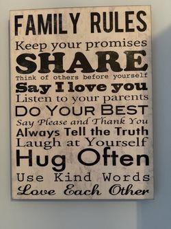 Family Rules Canvas Wall Sign