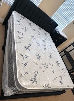 Queen size bed frame and mattress