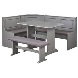 Gray - Gray Wooden Kitchen Corner Nook . Booth ONLY