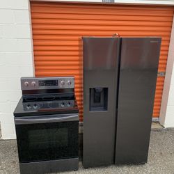 SAMSUNG REFRIGERATOR AND ELECTRIC STOVE