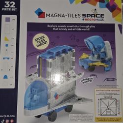 MAGNA-TILES Space 32-Piece Magnetic Construction Set, the Original Magnetic Building Brand