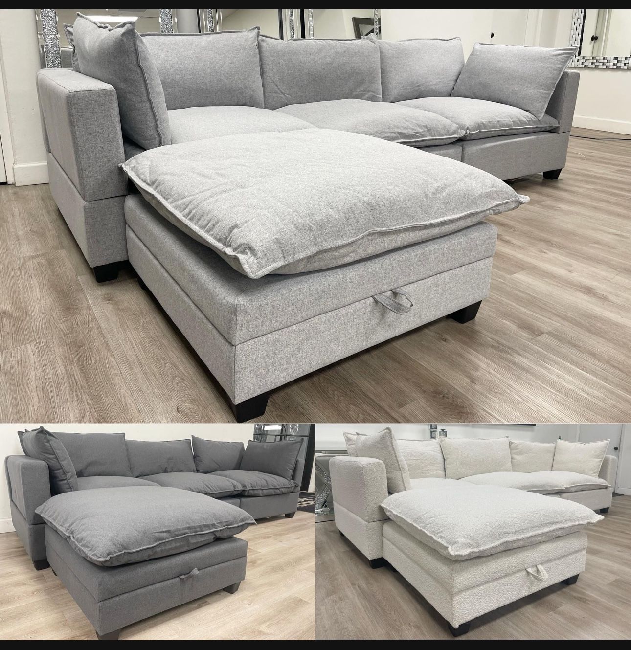 NEW MODULAR SECTIONAL WITH STORAGE OTTOMAN AND FREE DELIVERY 