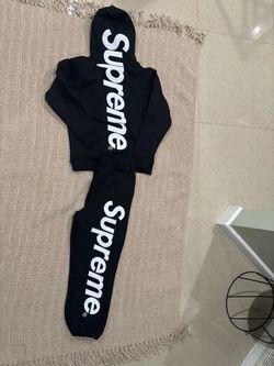 Supreme Black Hoodie and Sweatpants Set