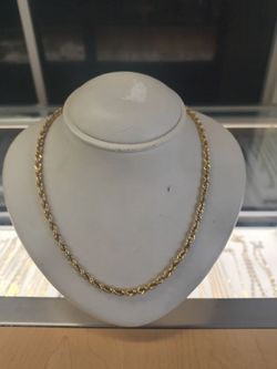 14k Gold rope chain 12.2 grams 18 Long layaway available 10% down if you interested please make sure you ask for Maribel thank you