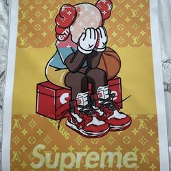 30x22 Kaws Supreme LV Canvas (NOT PAPER)