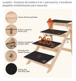 Escaleras de madera 2 en 1 para perros,