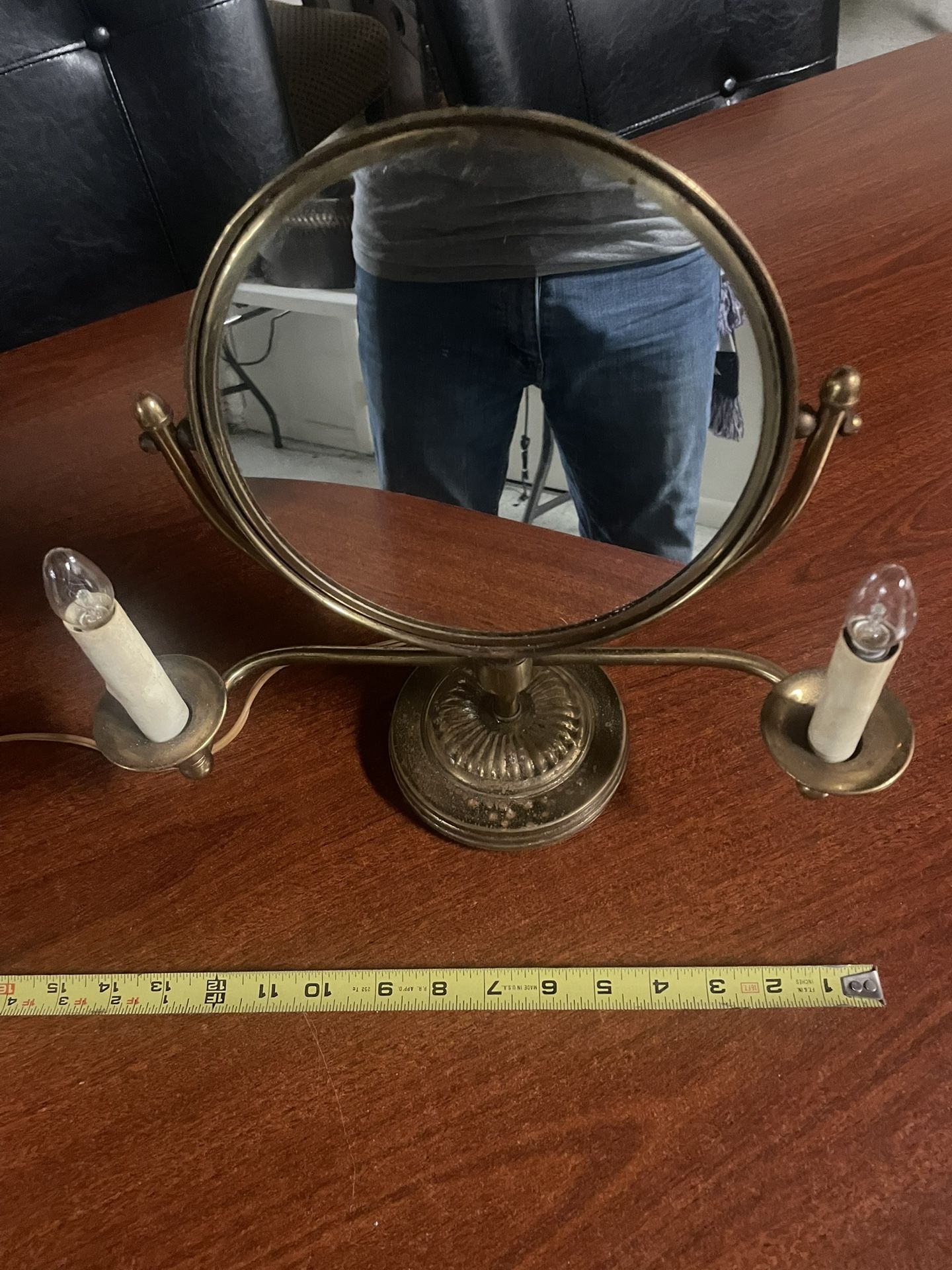 Antique Lighted Candelabra Mirror 2 Sided